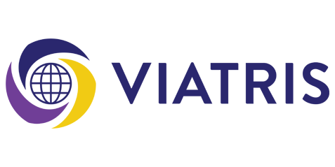 Viatris logo valkoinen